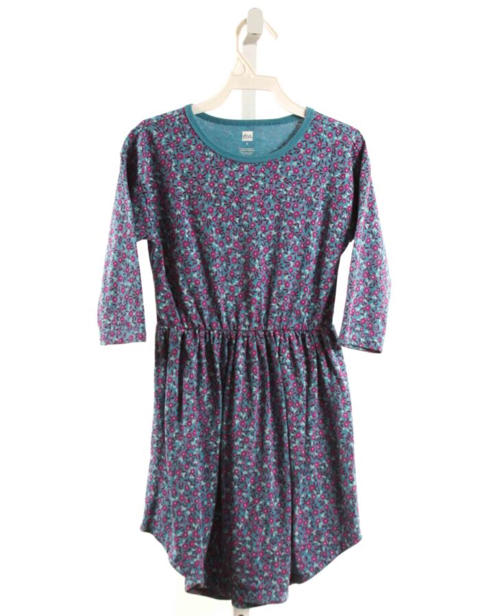 TEA  PURPLE  FLORAL  KNIT DRESS