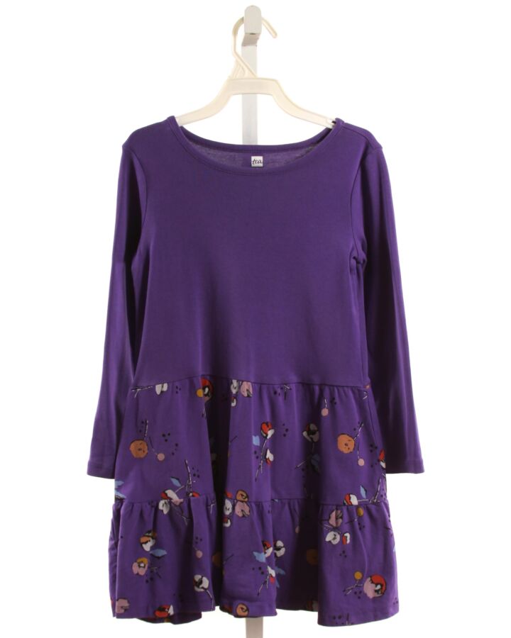 TEA  PURPLE  FLORAL  KNIT DRESS