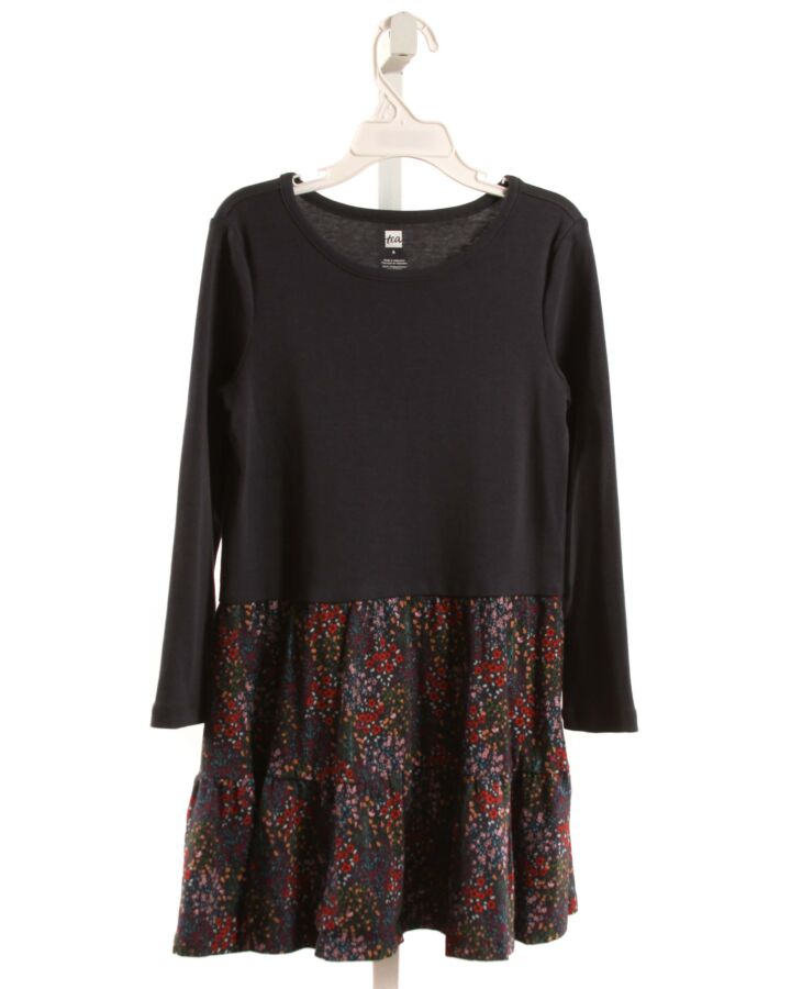 TEA  BLUE  FLORAL  KNIT DRESS