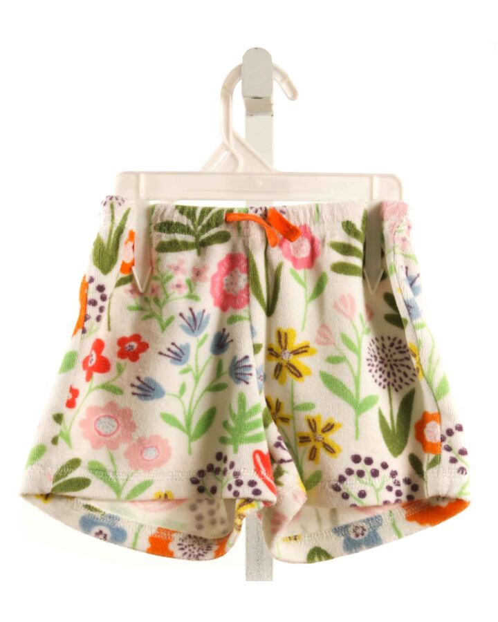 MINI BODEN  WHITE TERRY CLOTH FLORAL  SHORTS