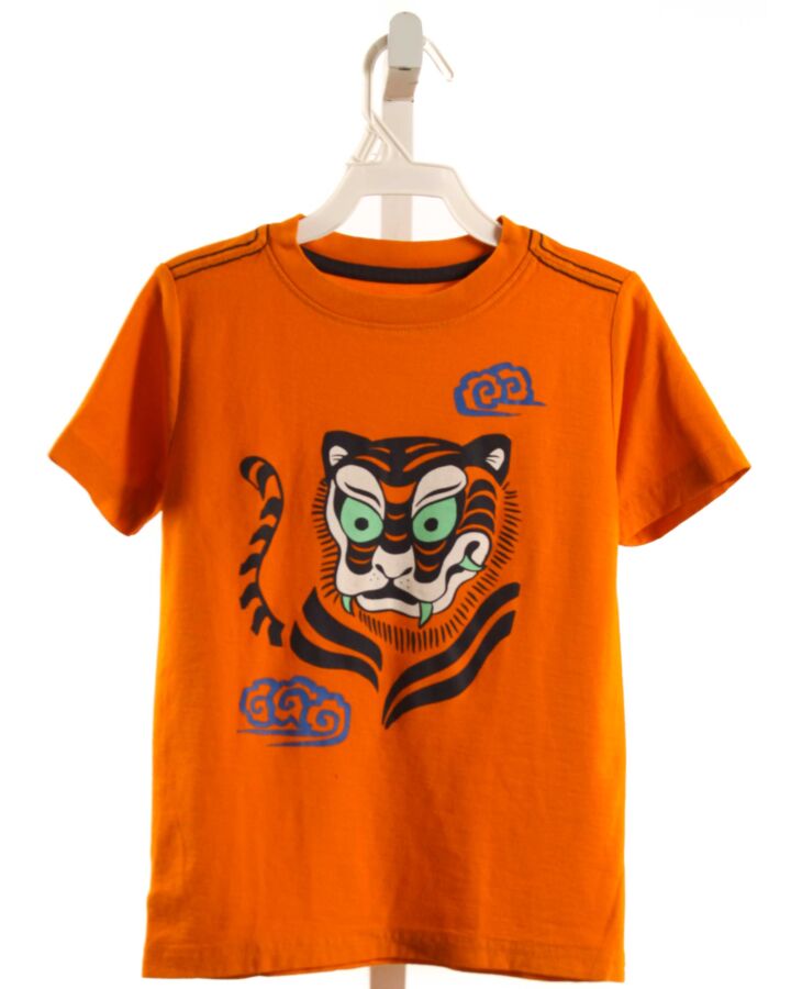 TEA  ORANGE   PRINTED DESIGN T-SHIRT