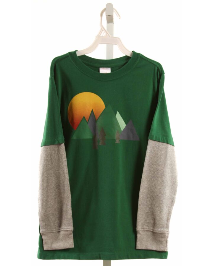 HANNA ANDERSSON  GREEN   PRINTED DESIGN KNIT LS SHIRT