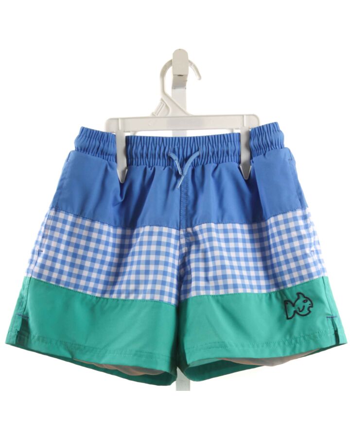 PRODOH  BLUE  GINGHAM  SWIM TRUNKS