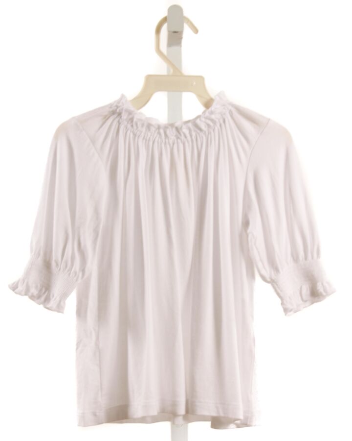 MINI BODEN  WHITE   SMOCKED KNIT SS SHIRT