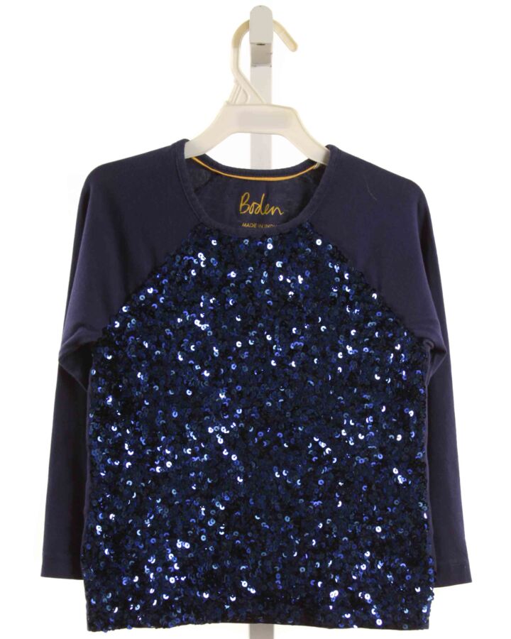 MINI BODEN  NAVY   SEQUINED KNIT LS SHIRT