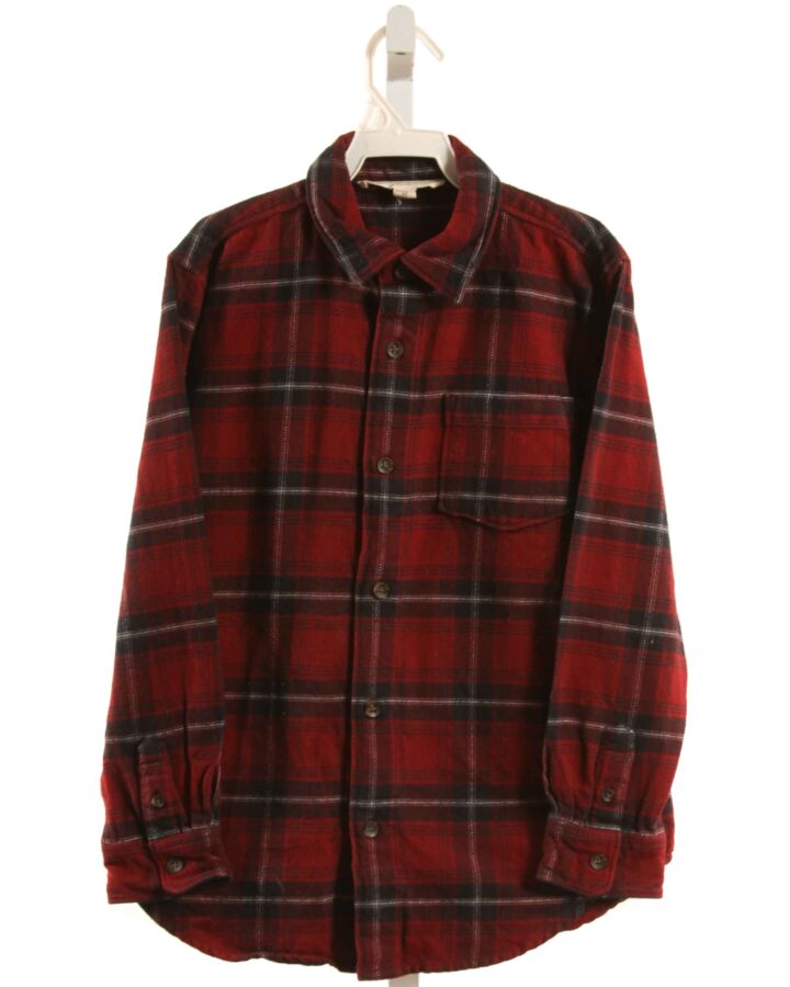HOPE & HENRY  MAROON FLANNEL PLAID  DRESS SHIRT