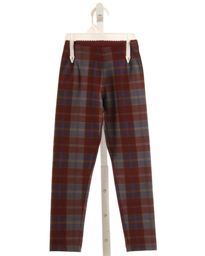 TEA  MAROON  PLAID  LEGGINGS
