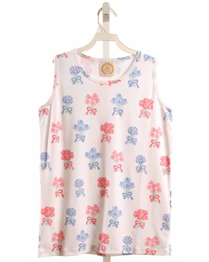 THE BEAUFORT BONNET COMPANY  WHITE  FLORAL  KNIT TANK