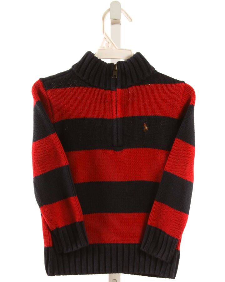 POLO BY RALPH LAUREN  RED  STRIPED  PULLOVER