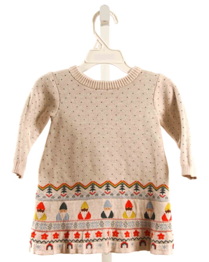 HANNA ANDERSSON  KHAKI  POLKA DOT EMBROIDERED DRESS