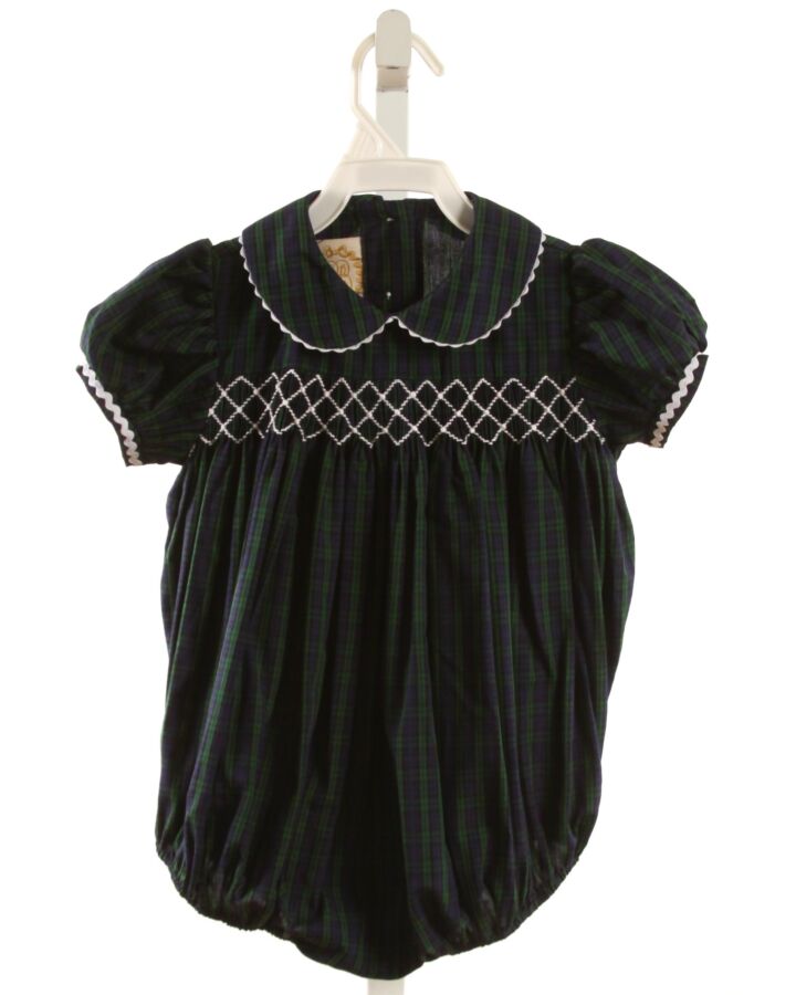 THE BEAUFORT BONNET COMPANY  GREEN  PLAID SMOCKED DRESSY BUBBLE WITH RIC RAC