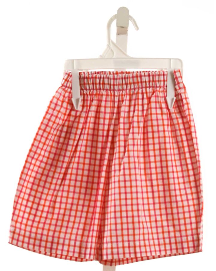 BELLA BLISS  ORANGE  PLAID  SHORTS