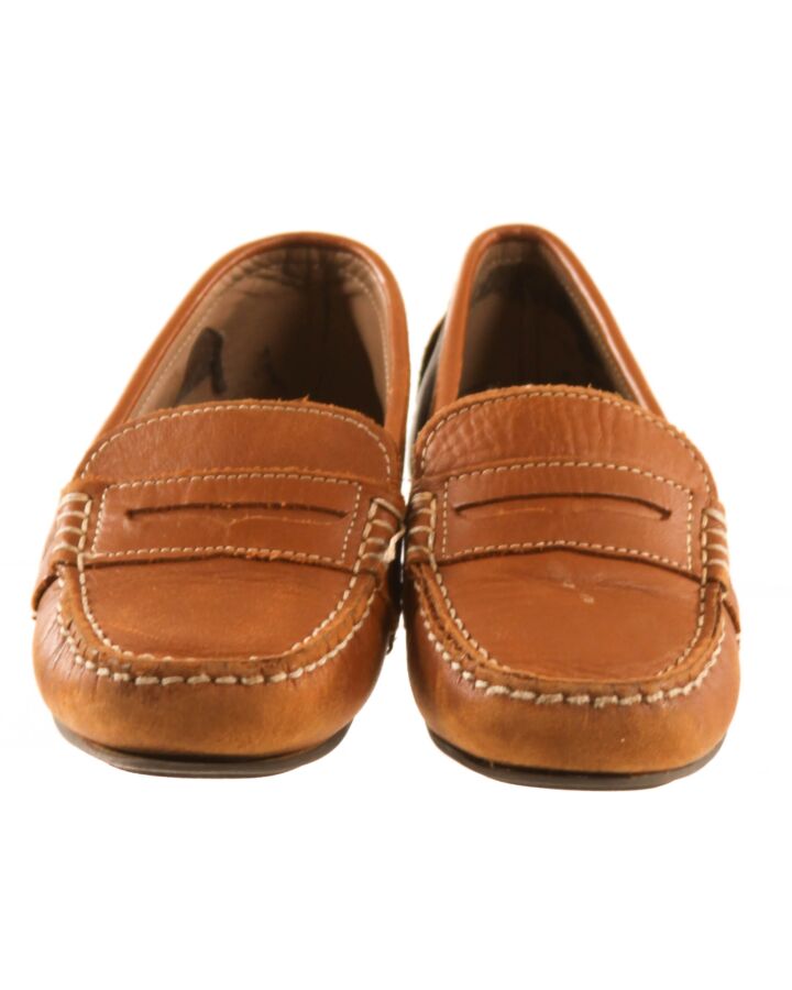 POLO BY RALPH LAUREN BROWN LOAFERS *THIS ITEM IS GENTLY USED WITH MINOR SIGNS OF WEAR (MINOR CREASING) *VGU SIZE TODDLER 11.5