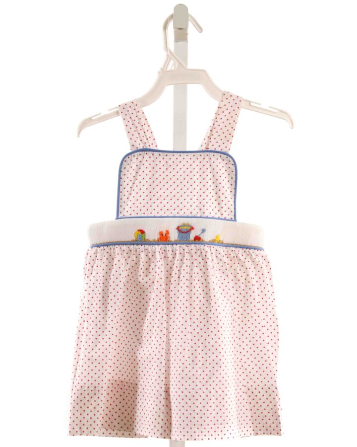 REMEMBER NGUYEN  RED  POLKA DOT SMOCKED DRESS