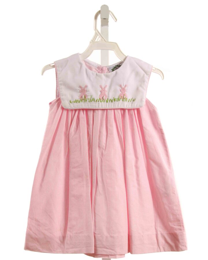 SMOCKED THREADS CECIL & LOU  PINK  GINGHAM EMBROIDERED DRESS