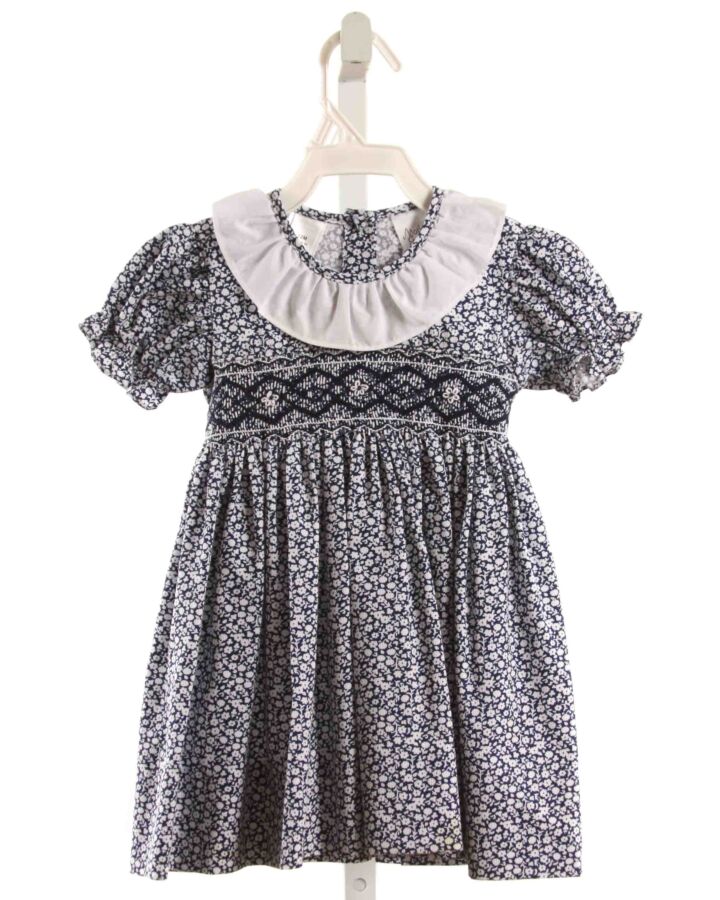 MOTHER GOOSE  NAVY  FLORAL SMOCKED DRESS