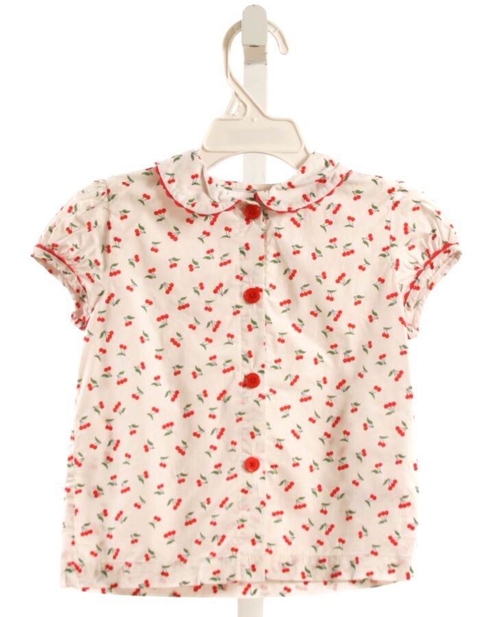 RACHEL RILEY  RED  PRINT  SHIRT-SS WITH RIC RAC