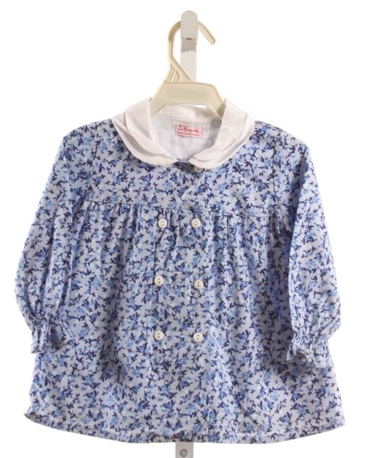 LA COQUETA  BLUE  FLORAL  DRESS SHIRT