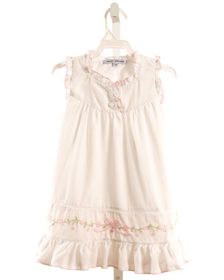 SWEET DREAMS  WHITE  FLORAL EMBROIDERED LOUNGEWEAR WITH PICOT STITCHING