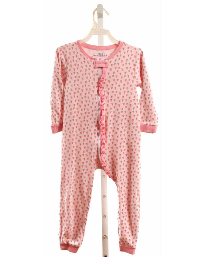 JAMES & LOTTIE  PINK  PRINT  LOUNGEWEAR WITH RUFFLE
