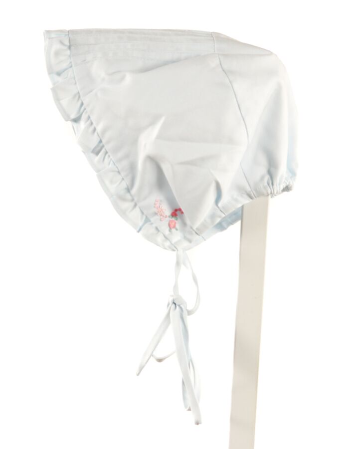 NO TAG  LT BLUE  FLORAL EMBROIDERED BONNET