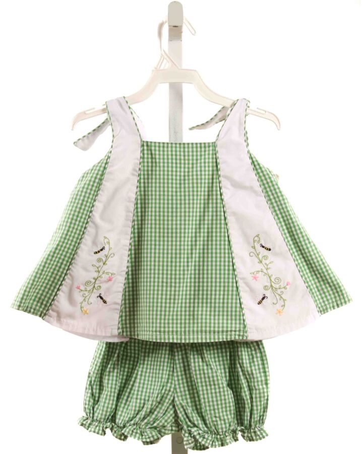 THE PROPER PEONY  GREEN  GINGHAM EMBROIDERED 2-PIECE OUTFIT