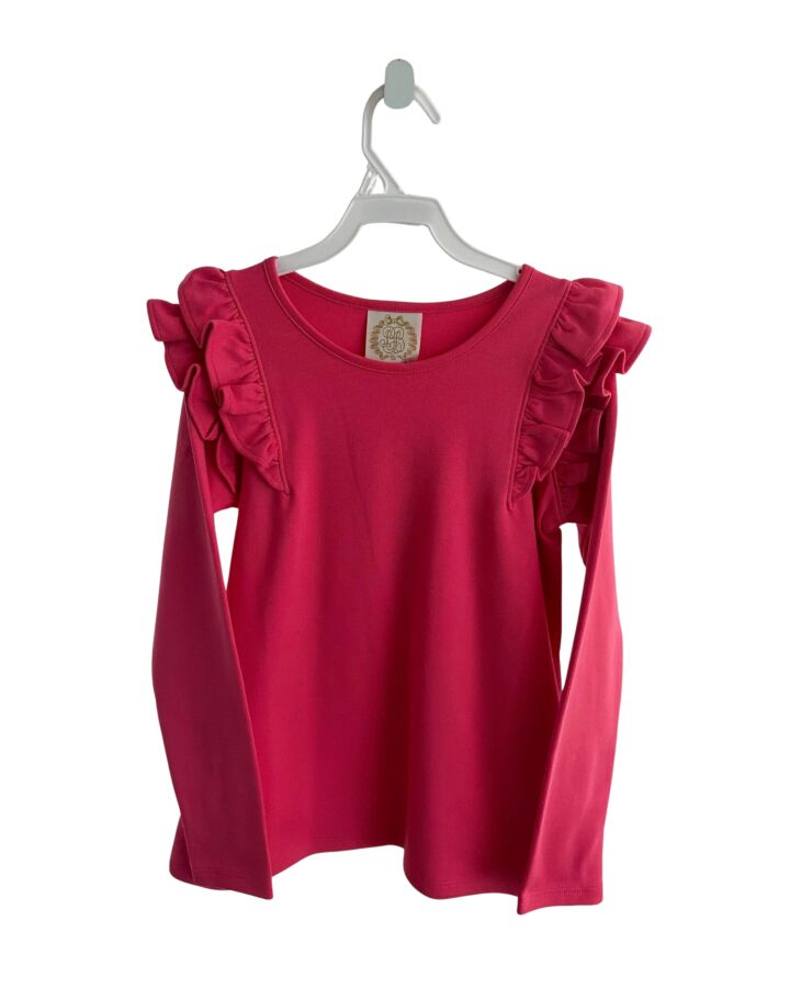 THE BEAUFORT BONNET COMPANY  HOT PINK    KNIT LS SHIRT WITH RUFFLE