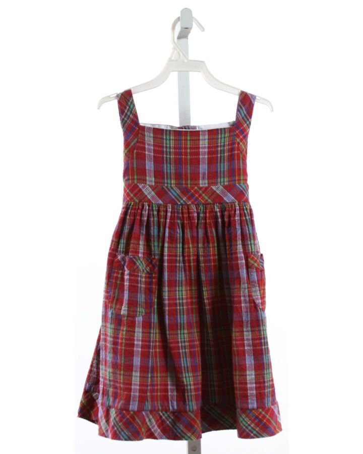 STRASBURG  RED SEERSUCKER PLAID  DRESS