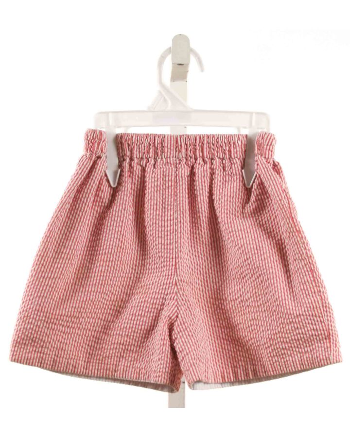 NO TAG  RED SEERSUCKER STRIPED  SHORTS