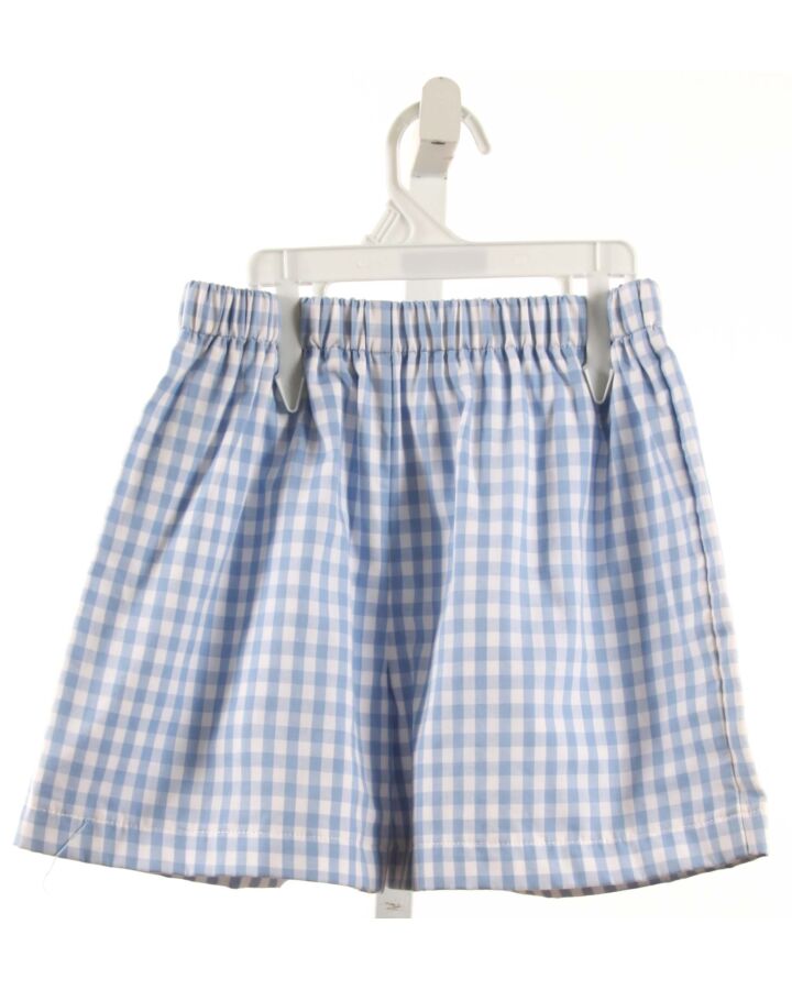 TWO GIRLS AND A BOY  LT BLUE  GINGHAM  SHORTS