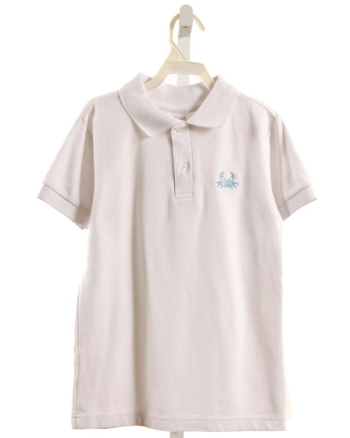 THE SMOCKLING  WHITE PIQUE  EMBROIDERED KNIT SS SHIRT