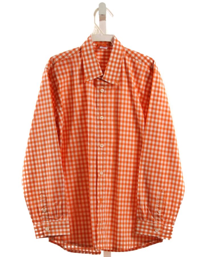 KULE BY NIKKI KULE  ORANGE  GINGHAM  DRESS SHIRT