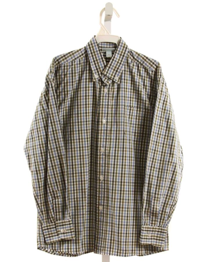 PAPO D'ANJO  FOREST GREEN  PLAID  DRESS SHIRT