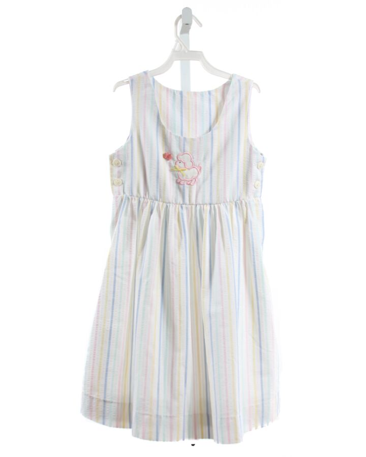 JUST DUCKY  MULTI-COLOR SEERSUCKER STRIPED  DRESS