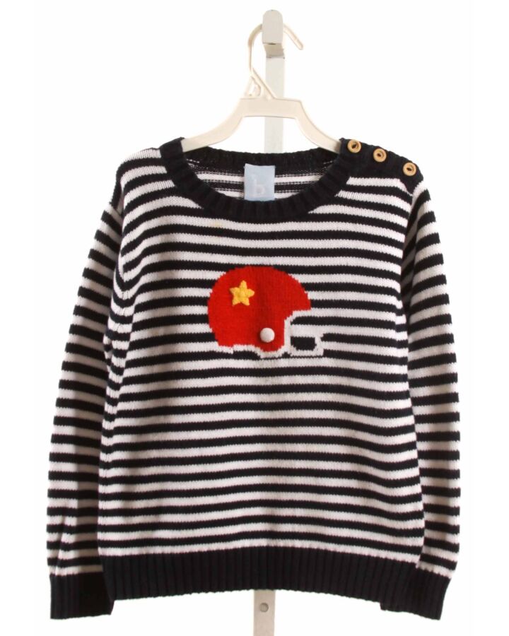 BELLA BLISS  NAVY  STRIPED EMBROIDERED SWEATER