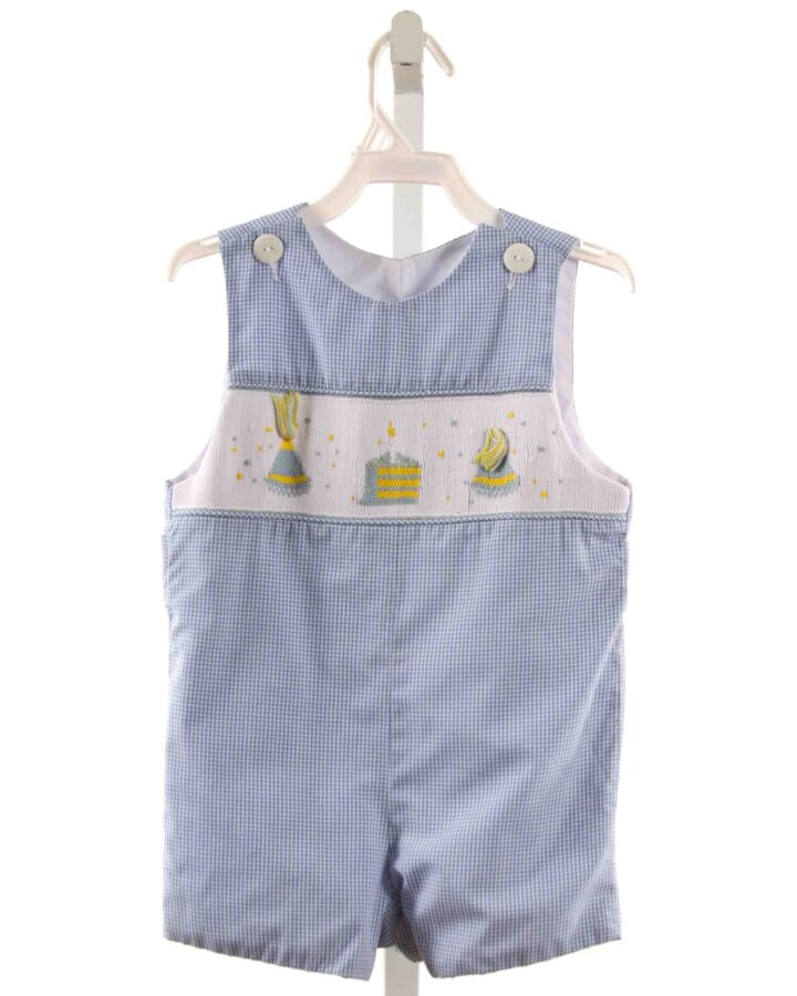 TRICIA  BLUE  GINGHAM SMOCKED JON JON