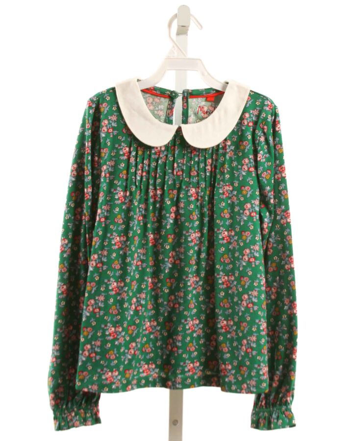 MINI BODEN  GREEN  FLORAL  KNIT LS SHIRT