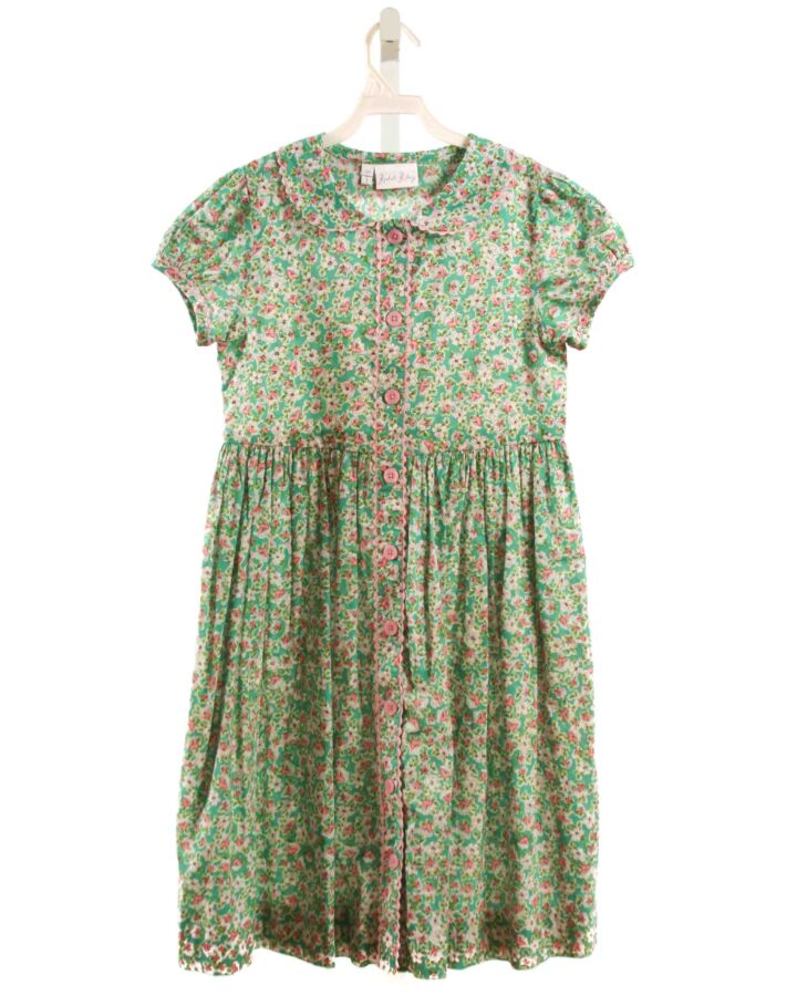 RACHEL RILEY  GREEN  FLORAL  DRESS WITH RIC RAC