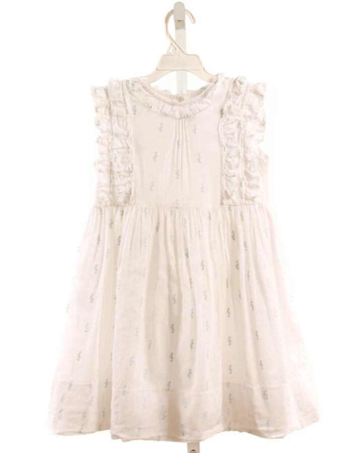 ALICE KATHLEEN  WHITE  FLORAL EMBROIDERED DRESS WITH RUFFLE