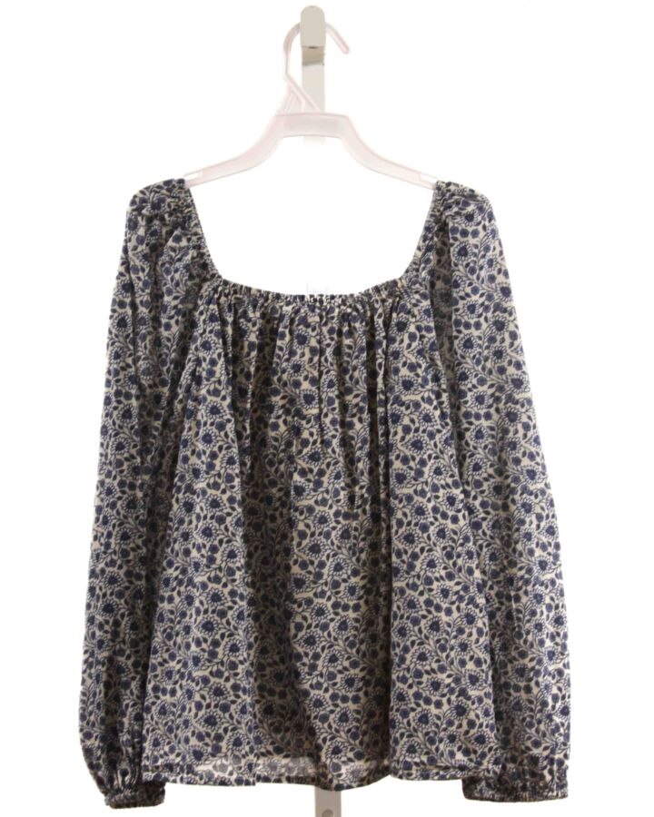 CREWCUTS  NAVY  FLORAL SMOCKED DRESS SHIRT