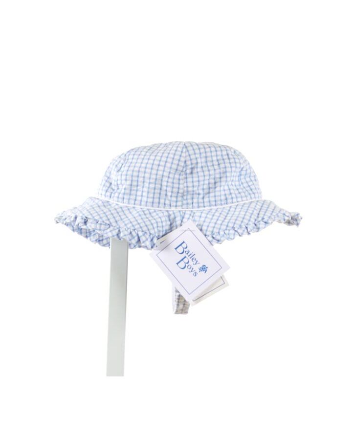 BAILEY BOYS  LT BLUE SEERSUCKER WINDOWPANE  ACCESSORIES - HEADWEAR WITH RUFFLE