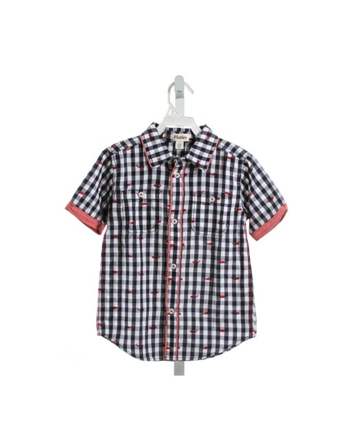 HATLEY  NAVY  GINGHAM  CLOTH SS SHIRT