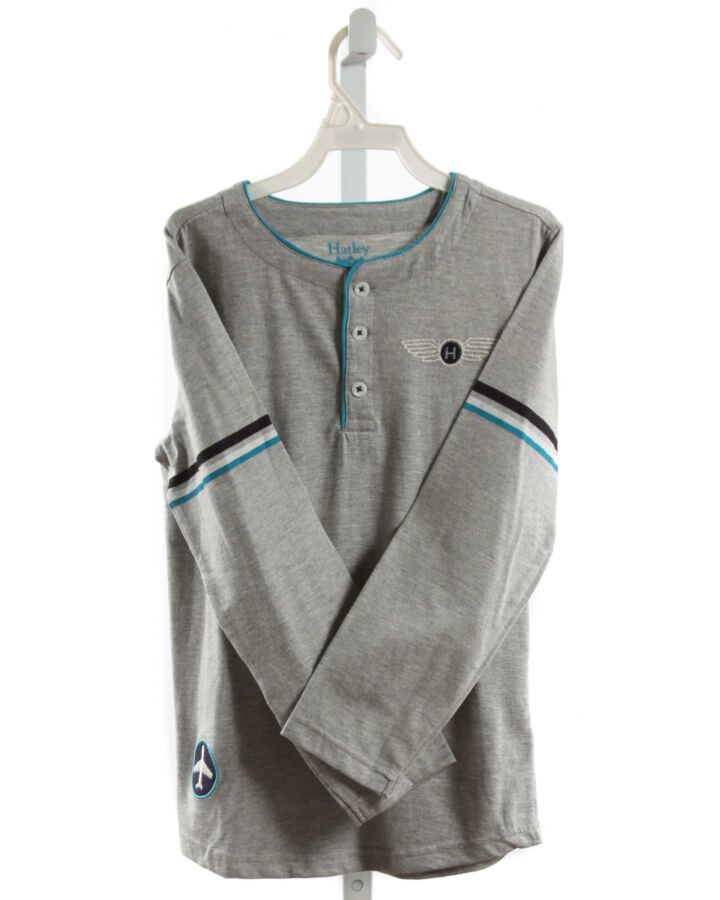 HATLEY  GRAY   EMBROIDERED KNIT LS SHIRT