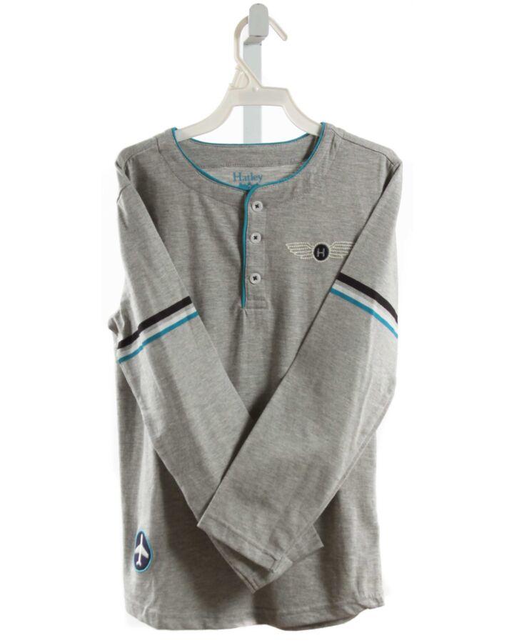 HATLEY  GRAY   EMBROIDERED KNIT LS SHIRT