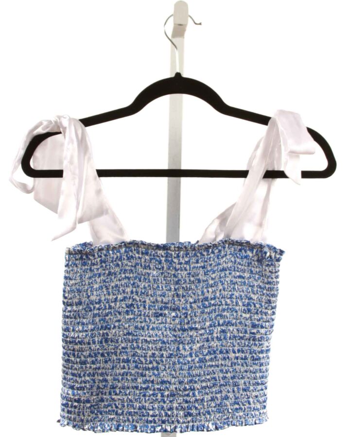 KOCH  BLUE   SMOCKED SLEEVELESS SHIRT