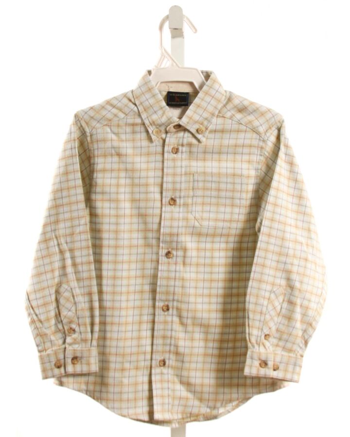 TF LAURENCE  IVORY FLANNEL PLAID  DRESS SHIRT