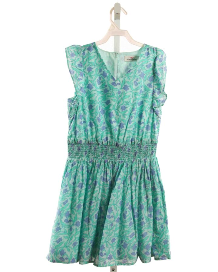 VINEYARD VINES  MINT  FLORAL SMOCKED DRESS
