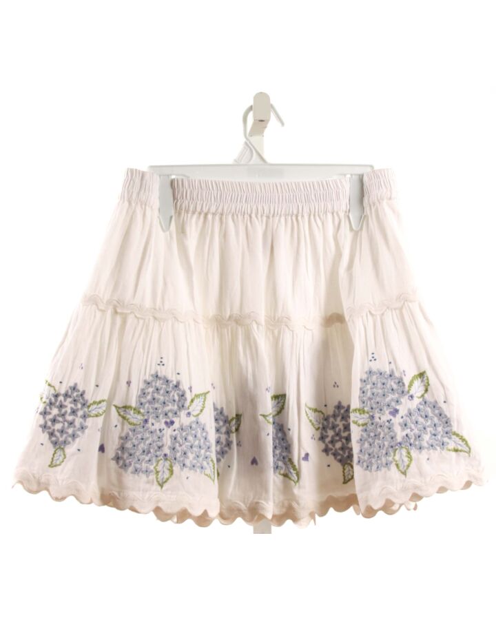 ERICA WILSON  WHITE  FLORAL EMBROIDERED SKIRT