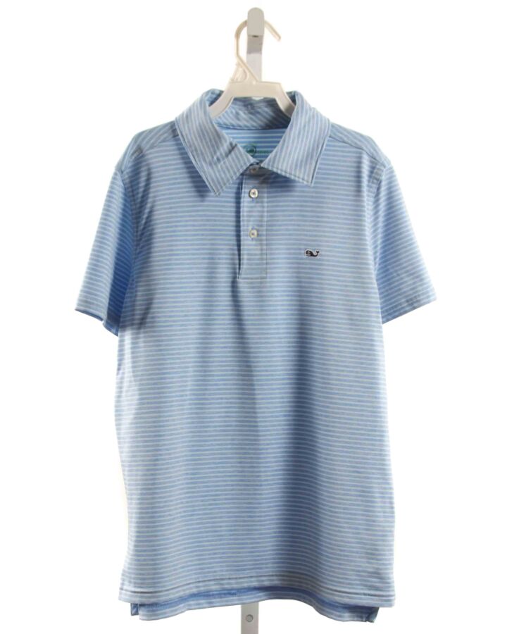 VINEYARD VINES  LT BLUE  STRIPED  KNIT SS SHIRT