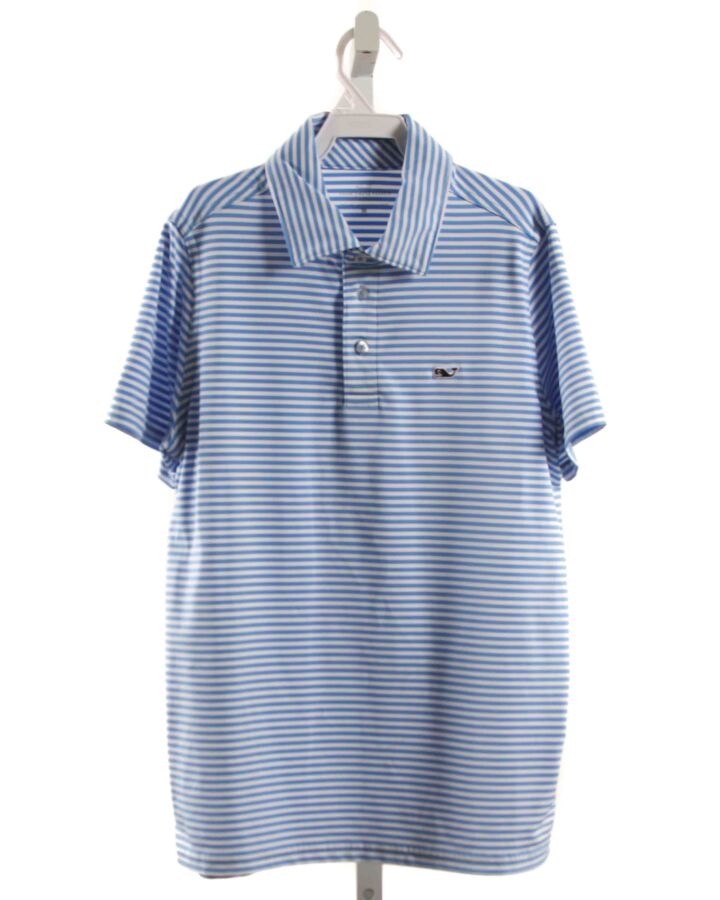 VINEYARD VINES  BLUE  STRIPED  KNIT SS SHIRT